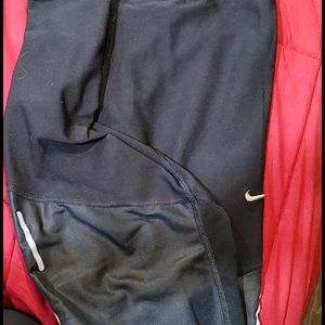 Black Capri with neon yellow pin stripe